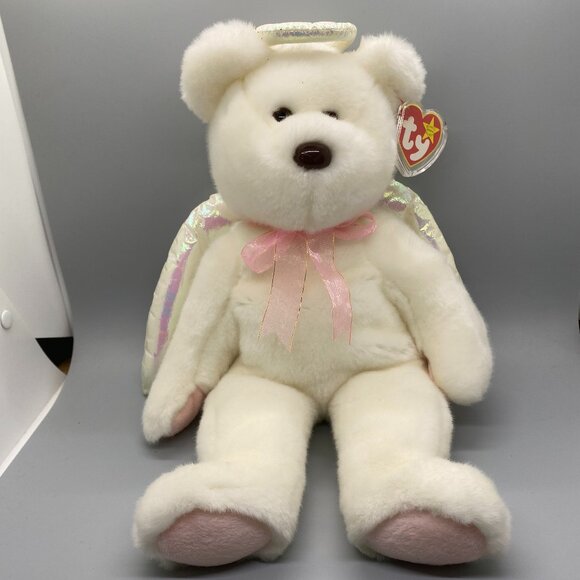 Ty Original Beanie Buddies 1999 Halo Angel Bear - Picture 1 of 11